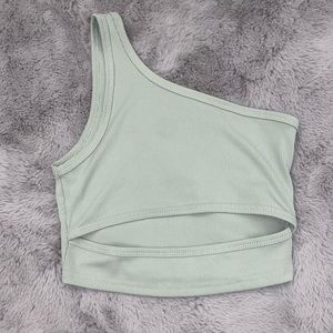 Olive green one shoulder tank